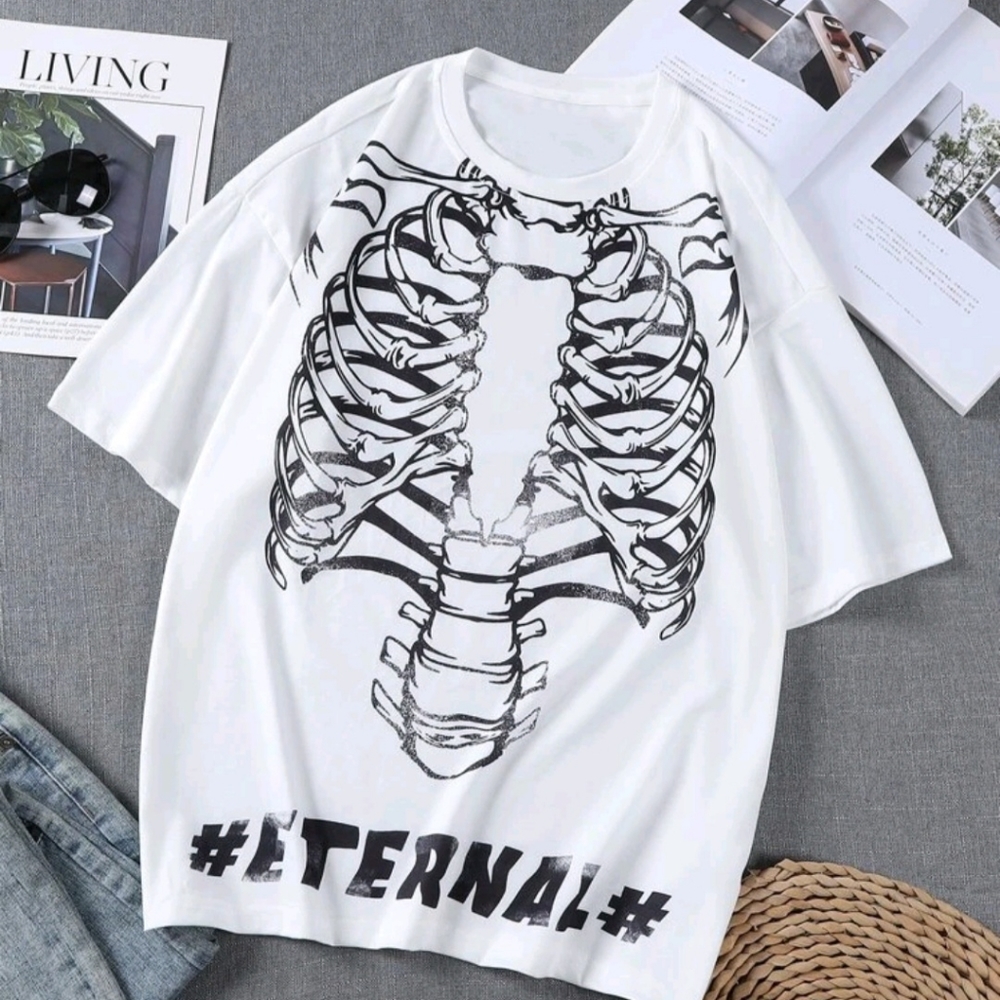 Skeleton print tee